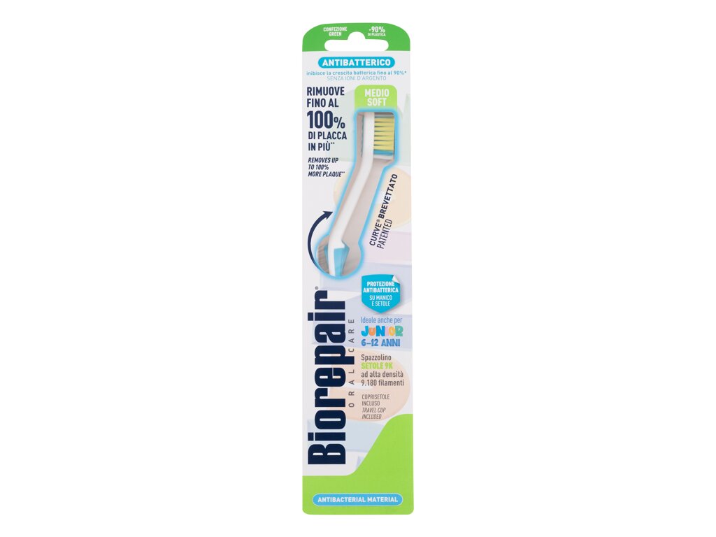 Biorepair Antibacterial Junior Toothbrush Medium Soft 1vnt dantų šepetėlis