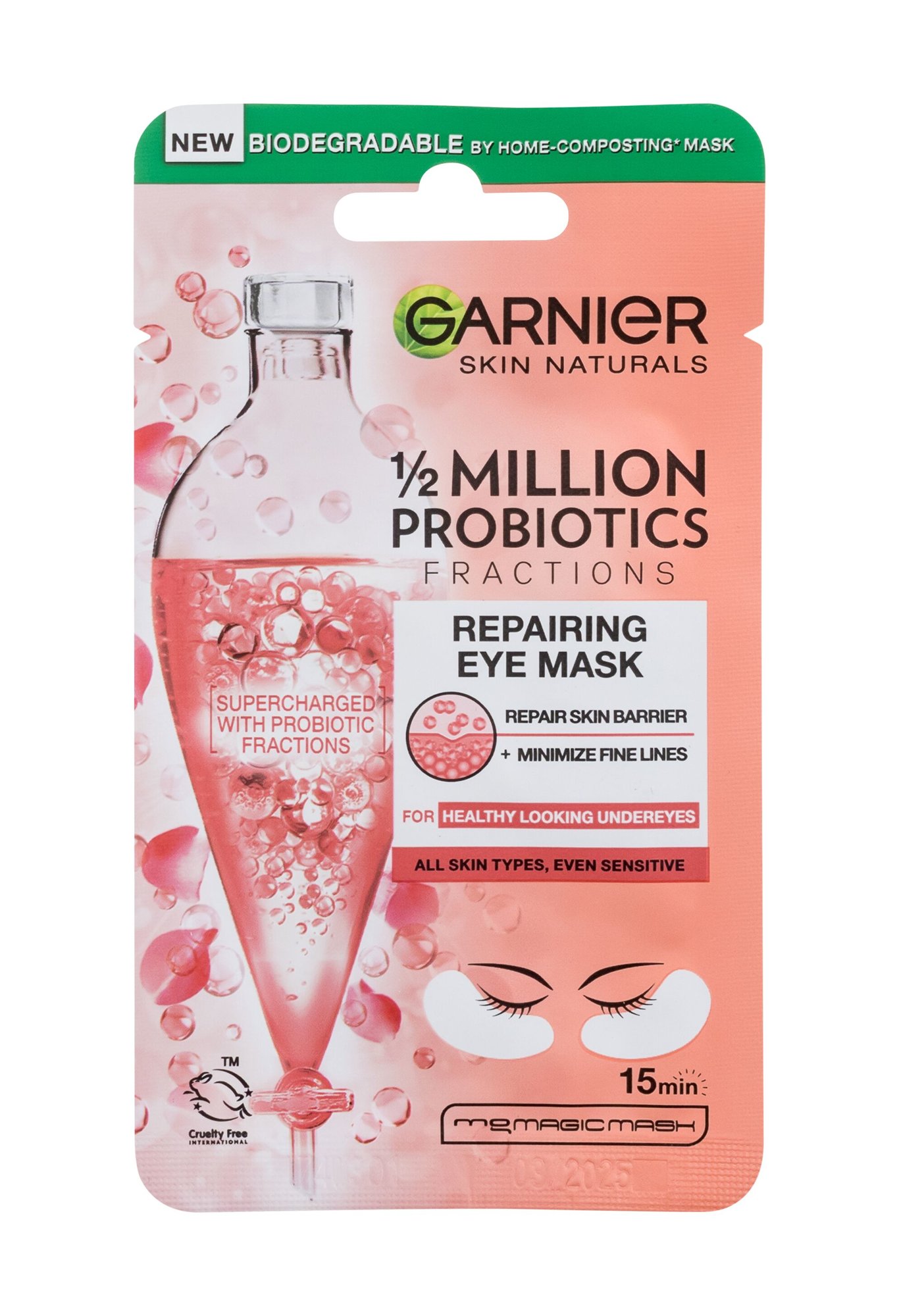 Garnier Skin Naturals 1/2 Million Probiotics Repairing Eye Mask 1vnt paakių kaukė