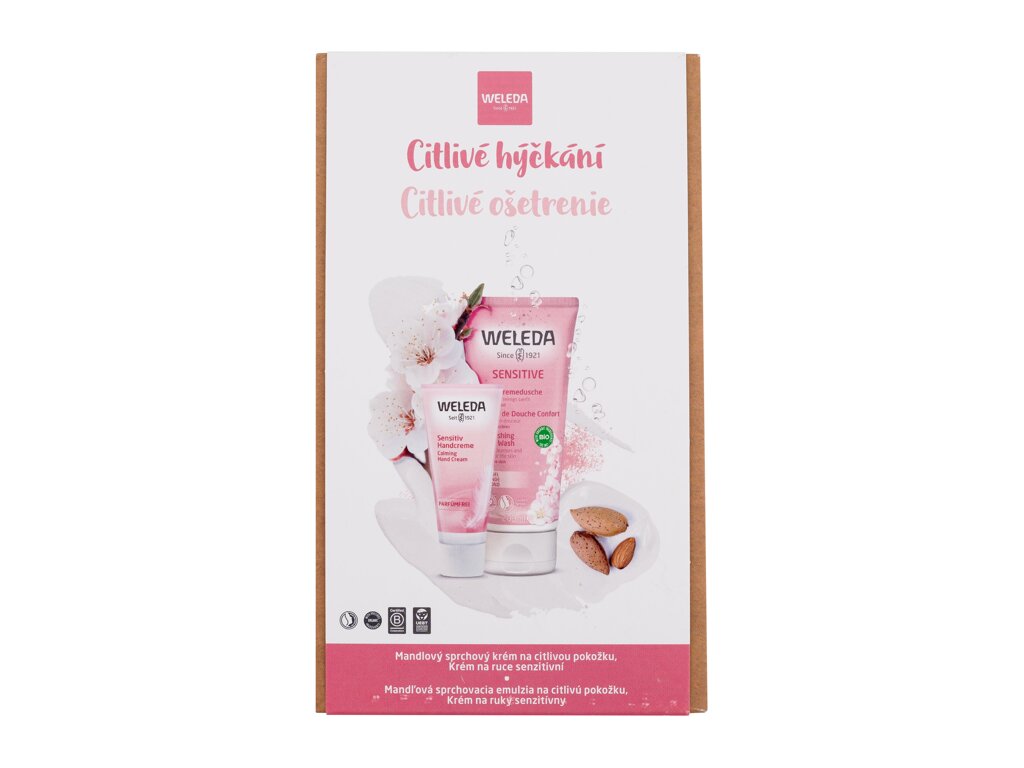 Weleda Almond 200ml Almond Sensitive Shower Cream 200 ml + Sensitive Hand Cream 50 ml dušo kremas Rinkinys