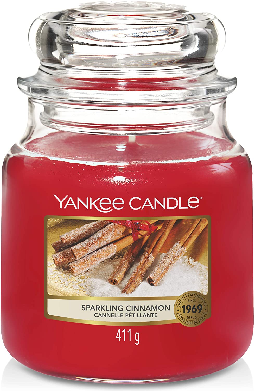 Yankee Candle  ORIGINAL JAR SPARKLING CINNAMON 411g kvepianti žvakė Medium