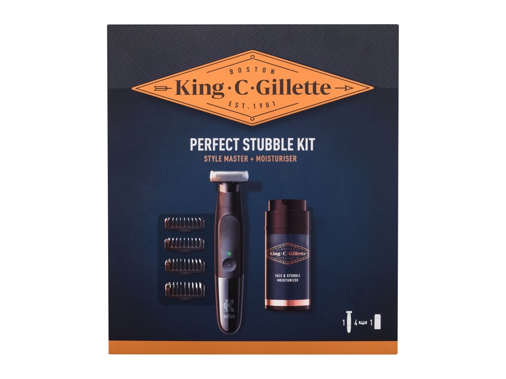 Gillette King C. Style Master 1vnt Beard Trimmer Style Master + Interchangeable Comb Attachments + Moisturizer King C Gillette  100 ml skustuvas Rinkinys