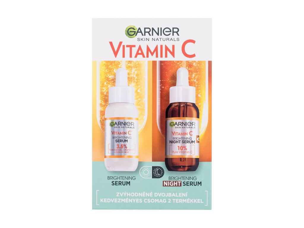 Garnier Skin Naturals Vitamin C 30ml Skin Naturals Vitamin C Brightening Super Serum 30 ml + Skin Naturals Vitamin C Brightening Night Serum 30 ml Veido serumas Rinkinys