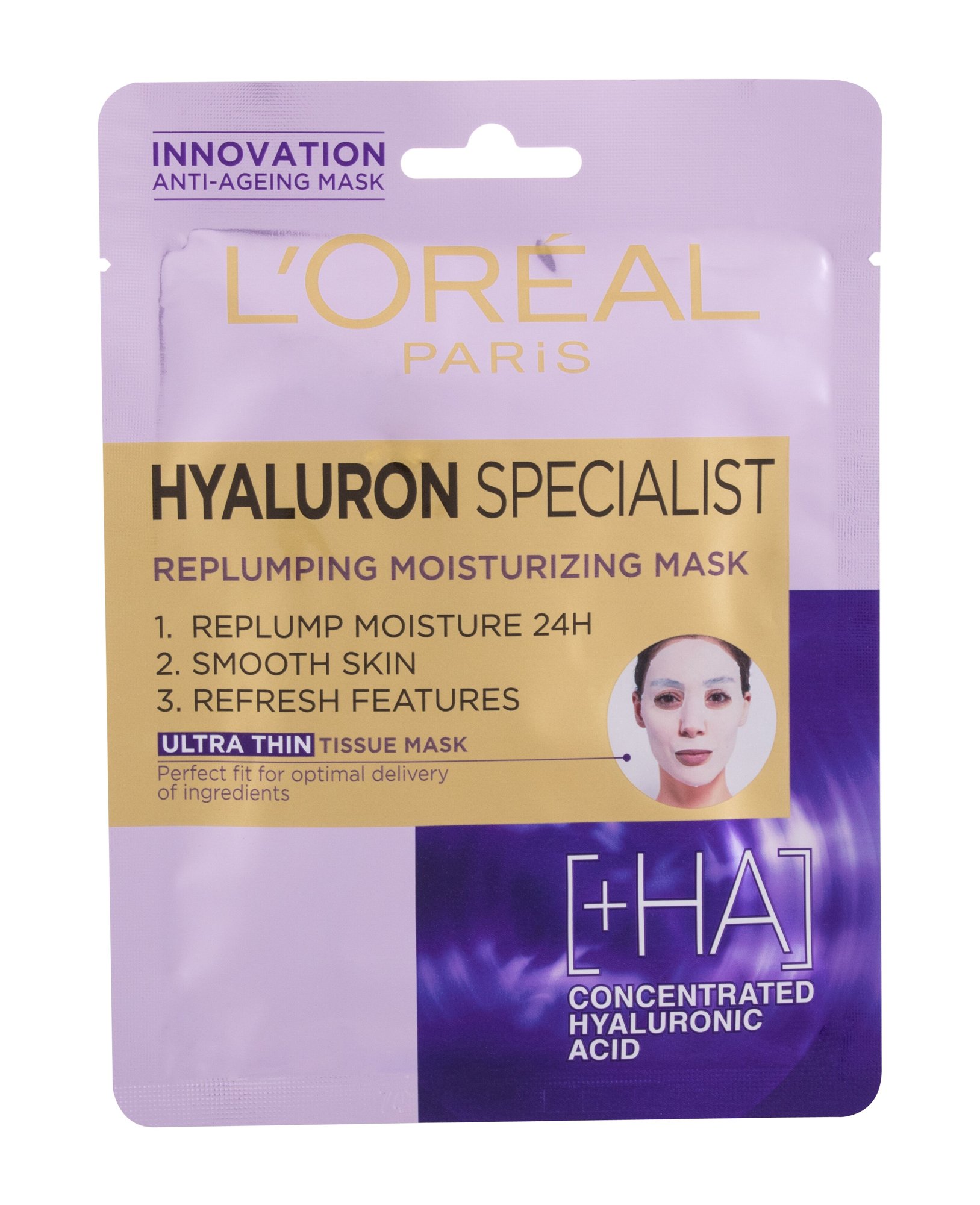 L´Oréal Paris Hyaluron Specialist Replumping Moisturizing 1vnt Veido kaukė