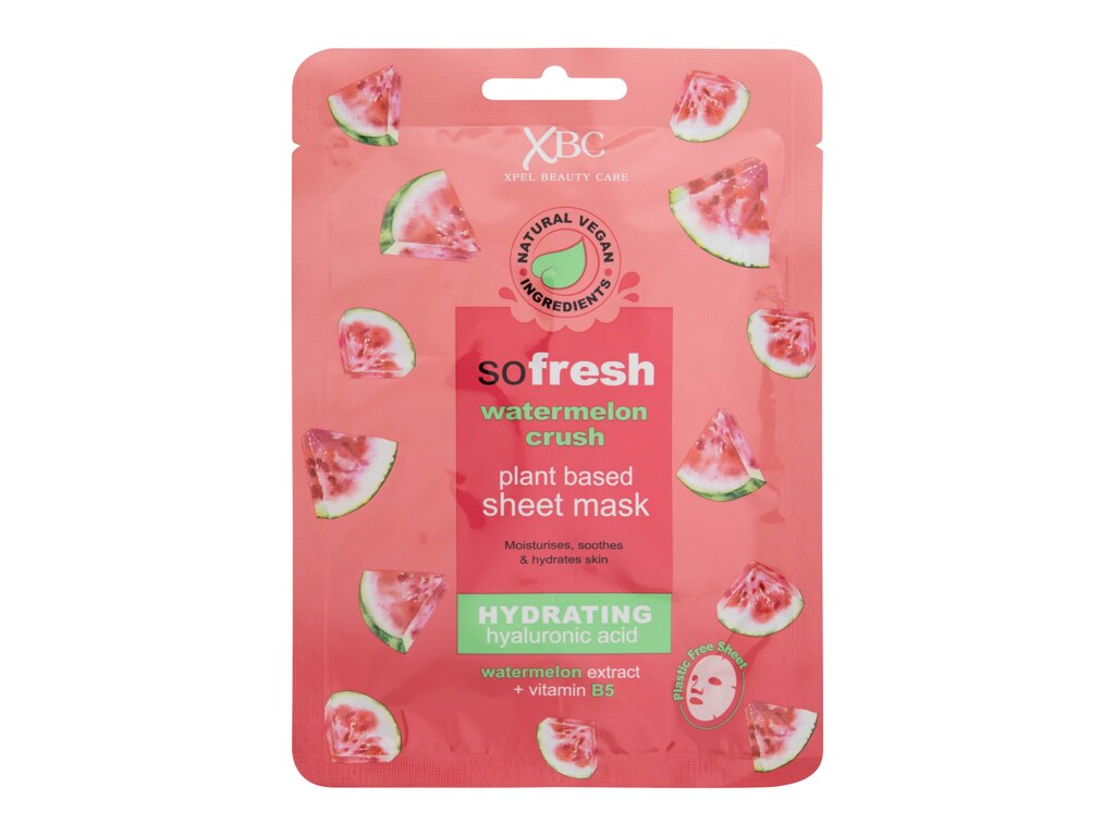 Xpel So Fresh Watermelon Crush Hydrating Sheet Mask 1vnt Veido kaukė