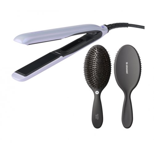 HH Simonsen True Divinity MK2 Lavender Haze Set Plaukų tiesintuvo ir Gloss Brush &scaron;epečio rinkinys Rinkinys plaukų formavimo prietaisas