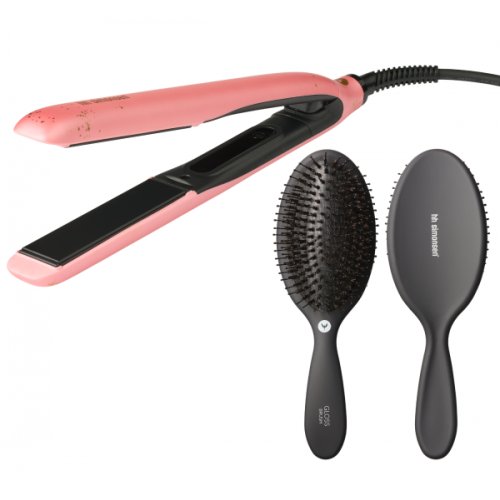 HH Simonsen True Divinity MK2 Peachy Gold Set Plaukų tiesintuvo ir Gloss Brush &scaron;epečio rinkinys Rinkinys plaukų formavimo prietaisas