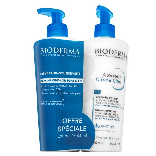 Bioderma Atoderm Ultra-Nourishing Moisturising Cream 2 x 500 ml 1000
