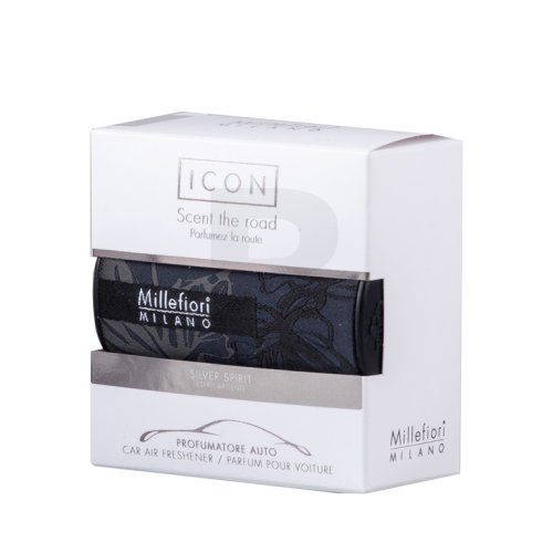 Millefiori Milano Icon Car Air Freshener Silver Spirit Textil Floral namų kvapas