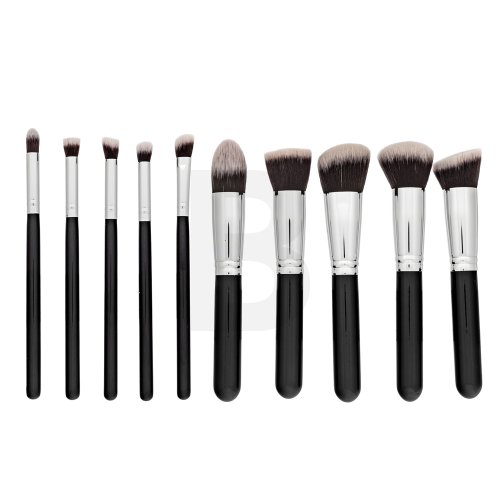 MIMO Makeup Brush Set Kabuki Black 10 Pcs