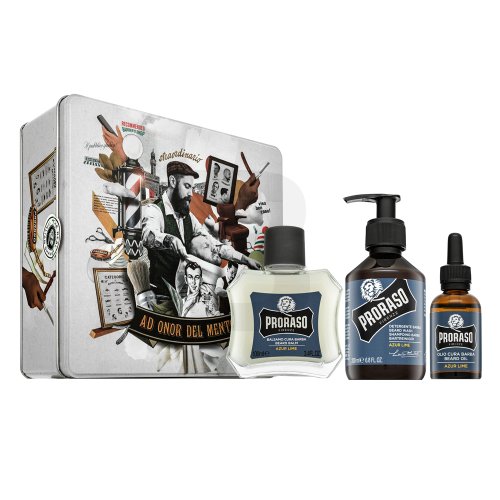 Proraso Azur Lime Metal Box Beard Care 200 ml + 100 ml + 30 ml 330
