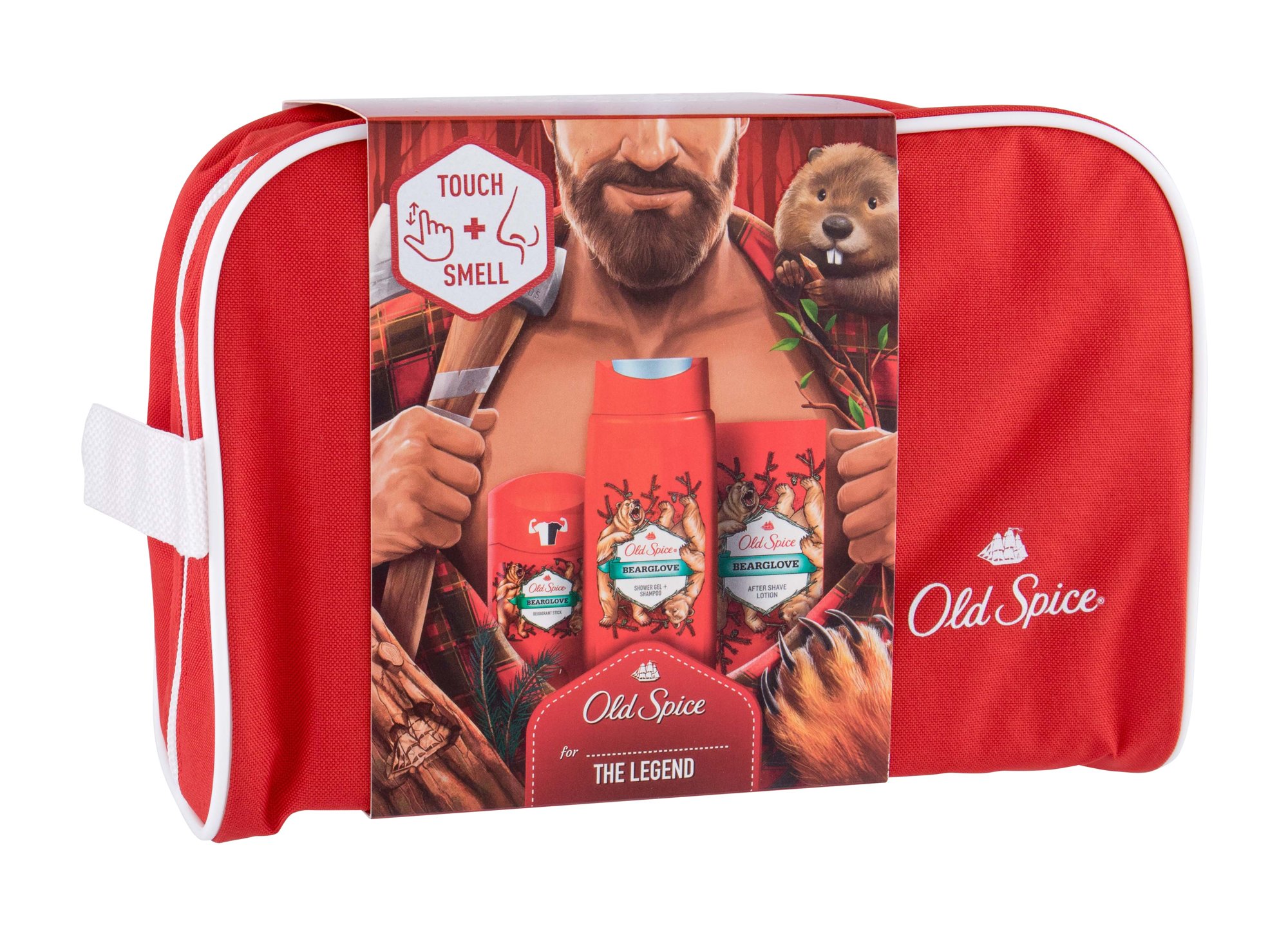 Old Spice Bearglove 100ml Aftershave Water 100 ml + Shower Gel 250 ml + Deostick 50 ml + Cosmetic Bag vanduo po skutimosi Rinkinys