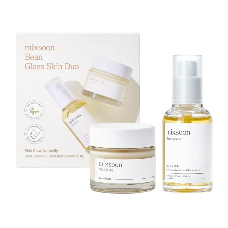 Mixsoon MIXSOON Bean Glass Skin Duo facial care set with soybean extract (Bean Essence 50 ml x 1 + Bean Cream 50 ml x 1) Unisex
