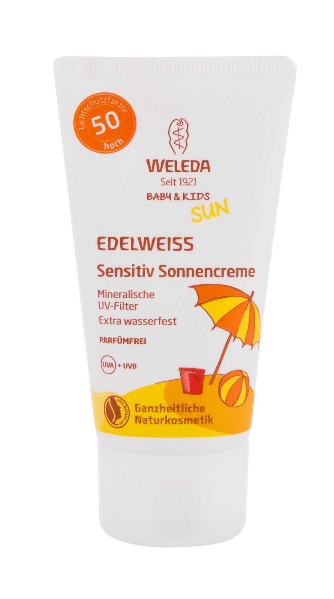 Weleda Baby & Kids Sun Edelweiss Sunscreen Sensitive 50ml įdegio losjonas