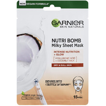 Garnier Skin Naturals Milky Tissue Mask - Textile face mask with coconut milk for dry skin 32.0g Moterims