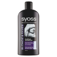 Syoss Blonde & Silver Purple Shampoo - Shampoo for highlighted, blonde and gray hair 440ml Moterims