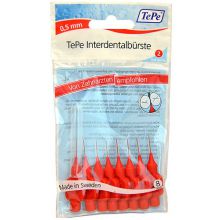 TePe Interdental Brush Normal (0.5 mm red 8 pcs) - interdental toothbrushes Moterims