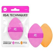 Real Techniques Miracle 2-In-1 Powder Puff - V&iacute;ce&uacute;čelov&aacute; labutěnka pro nan&aacute;&scaron;en&iacute; pudrov&yacute;ch a tekut&yacute;ch produktů Moterims