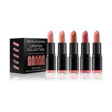 Makeup Revolution Matte Nude Lipstick Collection (5 pcs) - Set of five lipsticks 3.2g Moterims