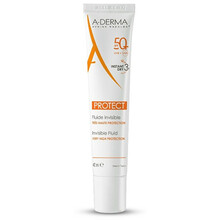 A-Derma Protect Invisible Fluid (mixed to oily skin) SPF50+ 40ml savaiminio įdegio kremas