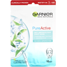 Garnier Skin Naturals Pure Active - Moisturizing textile mask against imperfections enriched with tea tree and salicylic acid 23.0g Moterims