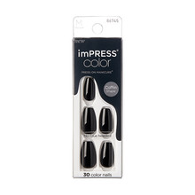 Kiss My Face ImPRESS Color MC All Black Nails 30 pcs Moterims