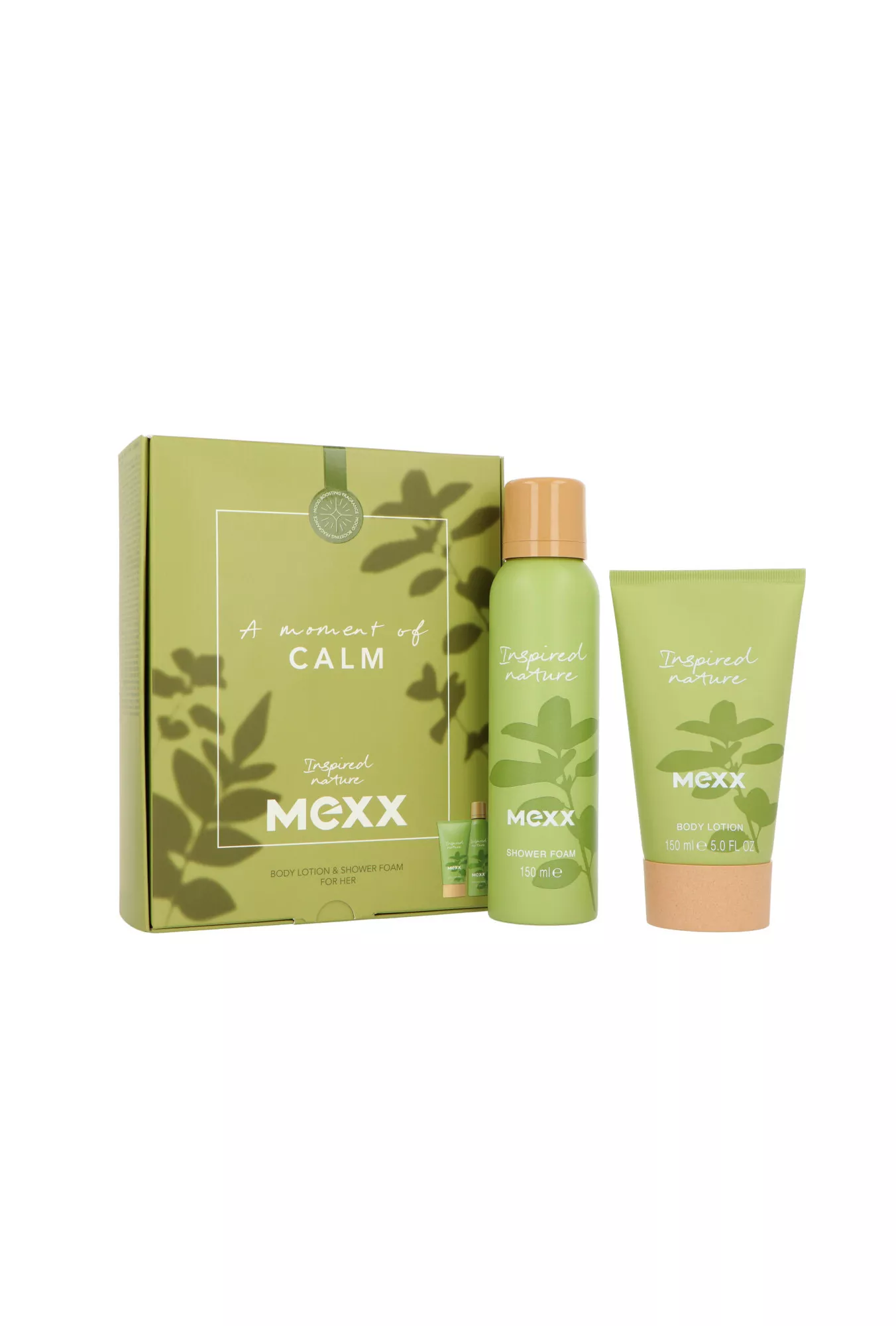 Mexx Inspired Nature Body Lotion 150ml + Shower Foam 150ml   Moterims Rinkinys