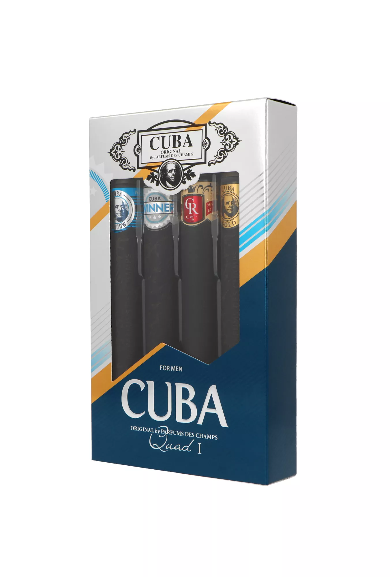 Cuba Paris Cuba Quad For Men Gold 35ml Edt 35ml + Royal Edt 35ml + Winner Edt 35ml + Shadow Edt 35ml Kvepalai Vyrams Rinkinys