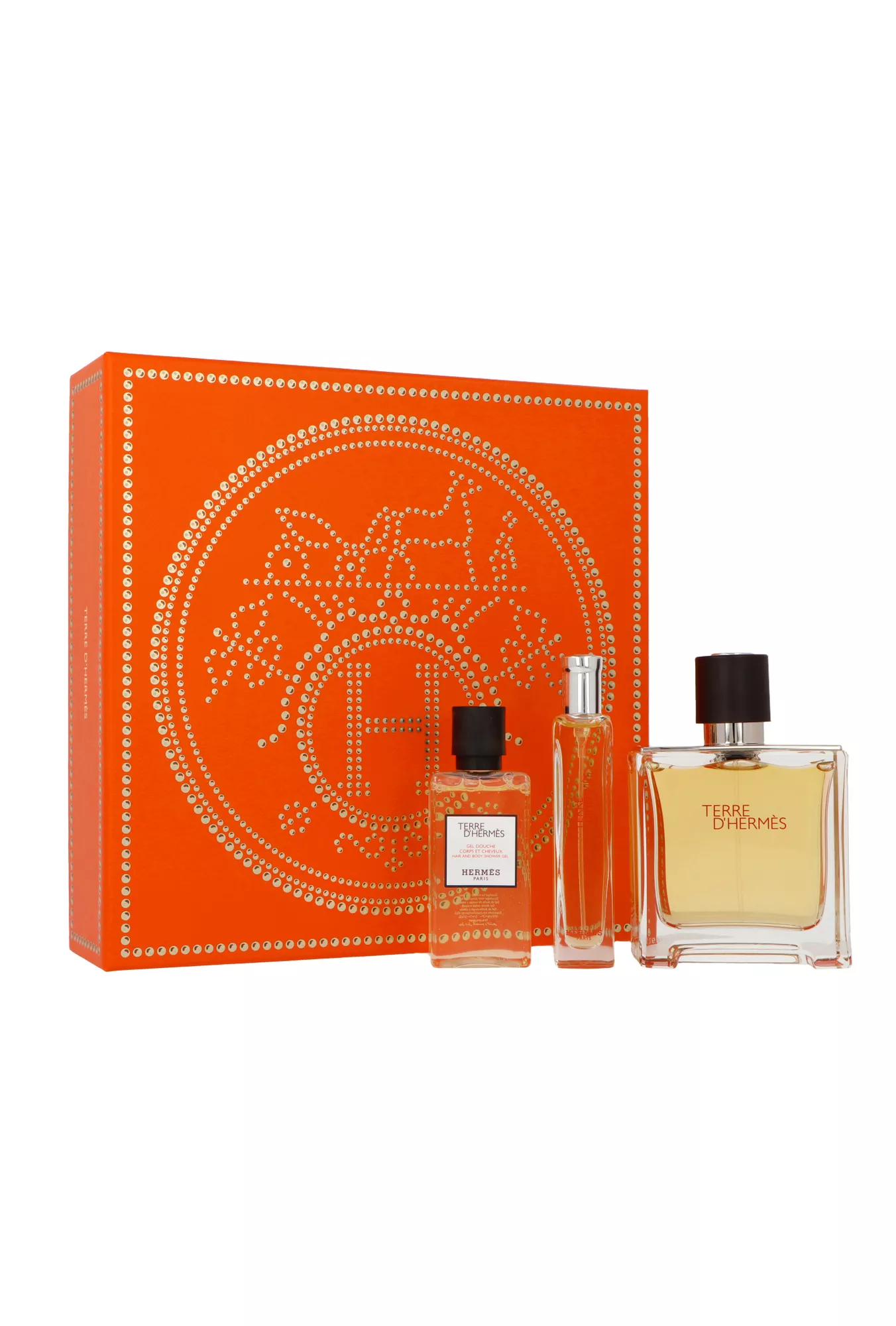 Hermes Terre D`Hermes Parfum 75ml + Parfum 15ml + Shower Gel Hair & Body 75ml   Kvepalai Vyrams Rinkinys