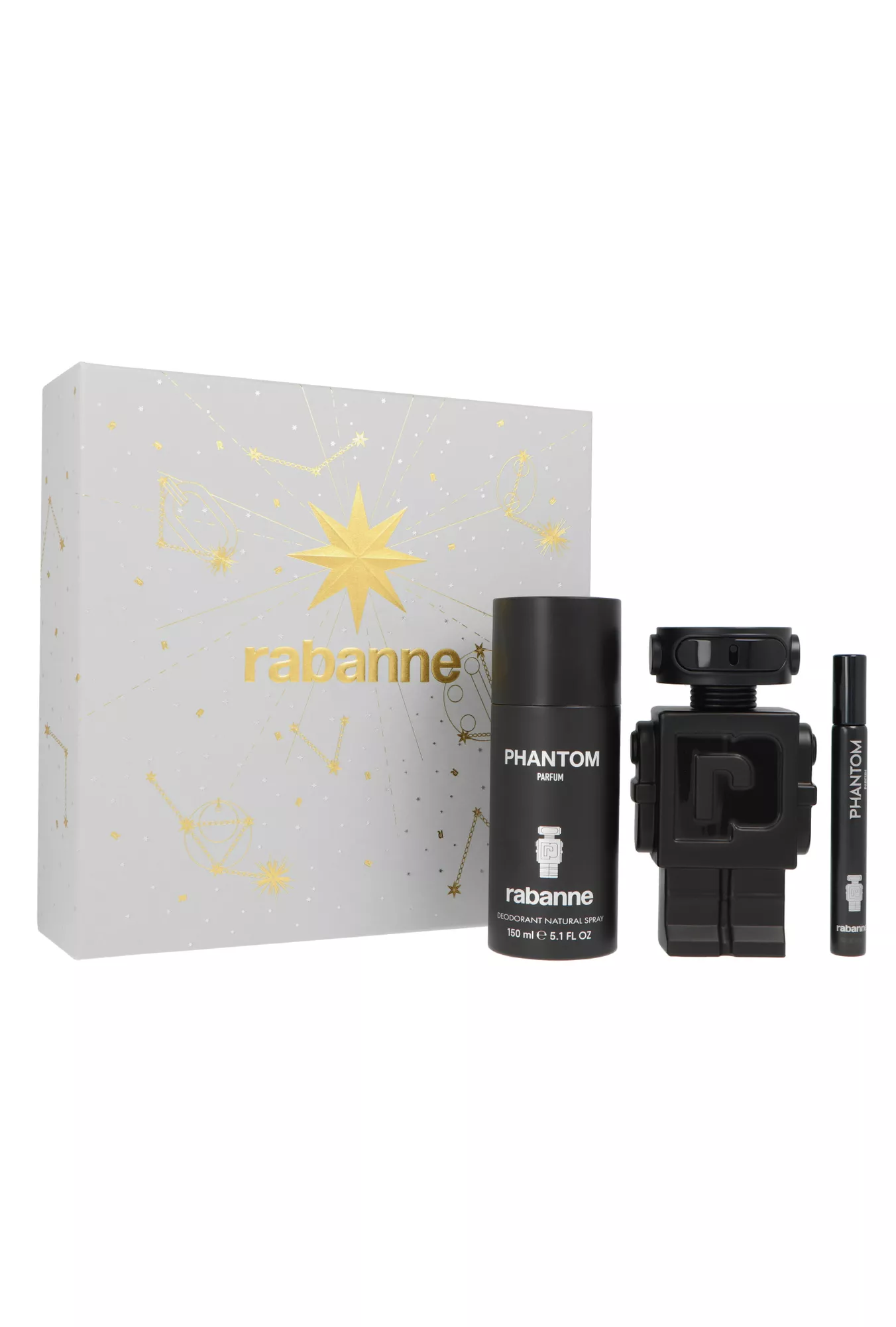 Paco Rabanne Phantom Parfum 100ml + Deospray 150ml + Parfum 100ml   Kvepalai Vyrams Rinkinys