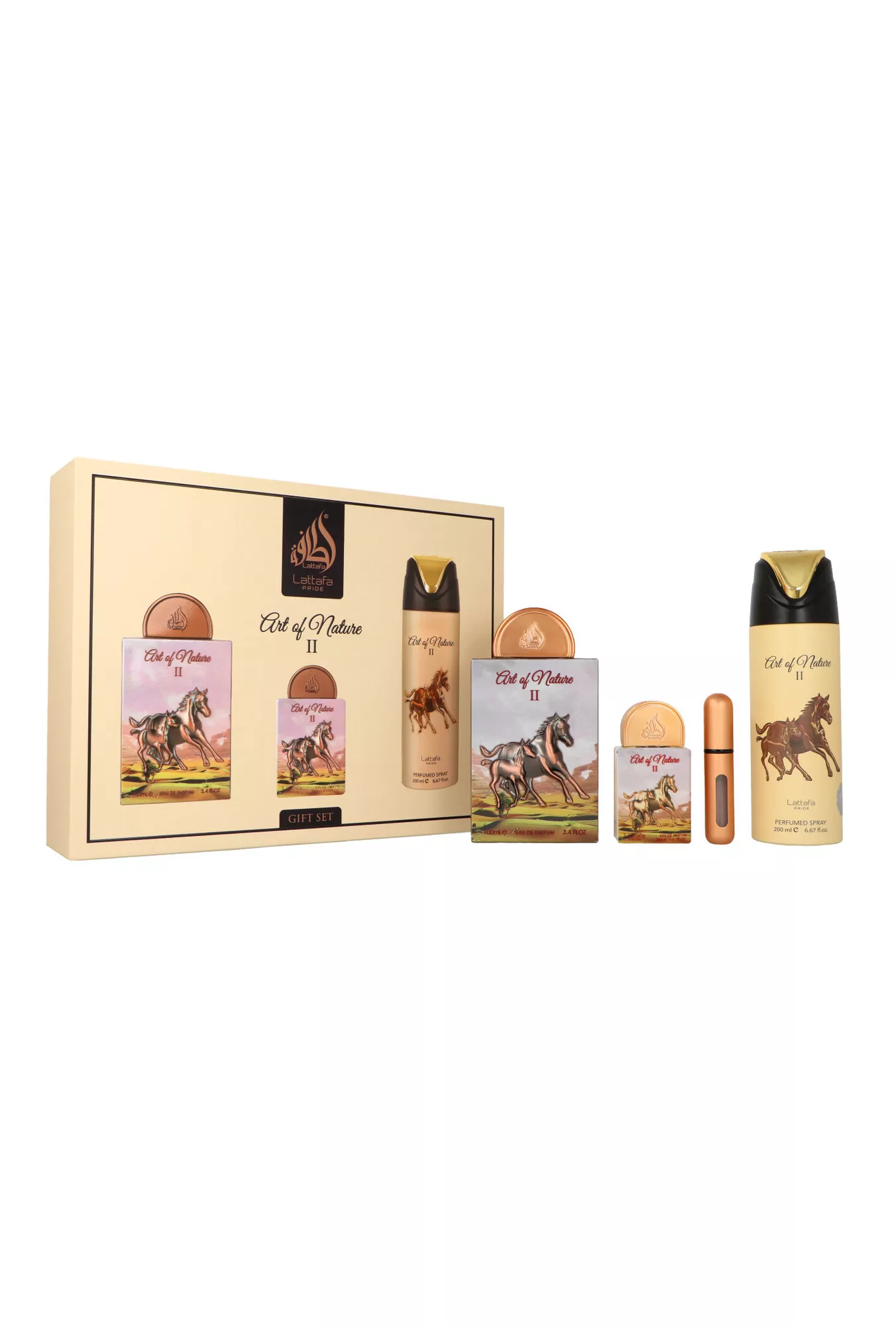 Lattafa Art Of Nature II 100ml Edp 100ml + Edp 20ml + Deodorant 200ml Kvepalai Unisex Rinkinys