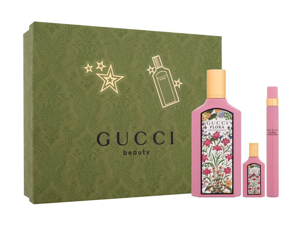 Gucci Flora by Gucci Gorgeous Gardenia 100ml Edp 100 ml + Edp 10 ml + Edp 5 ml Kvepalai Moterims EDP Rinkinys