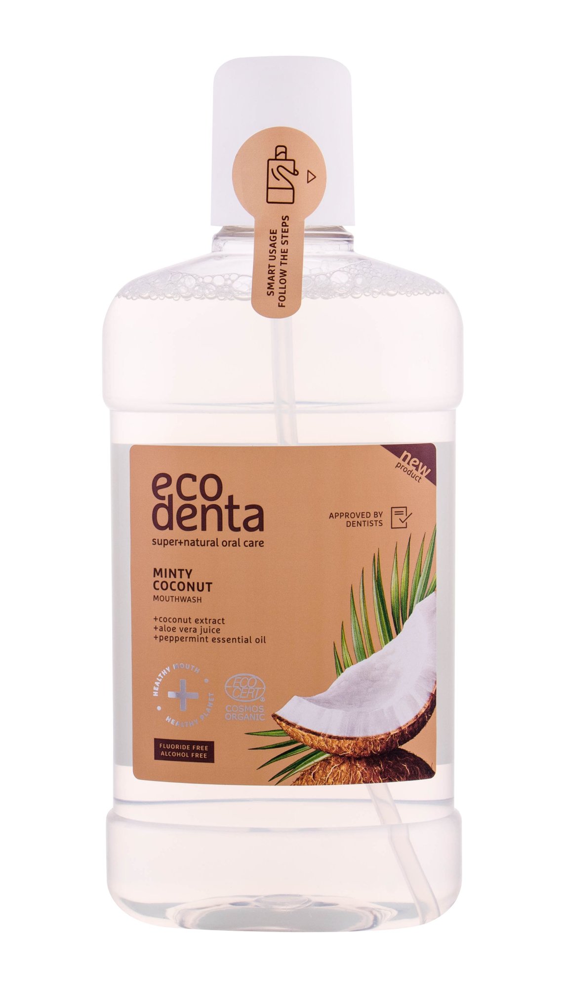 Ecodenta Cosmos Organic Minty Coconut 500ml dantų skalavimo skystis