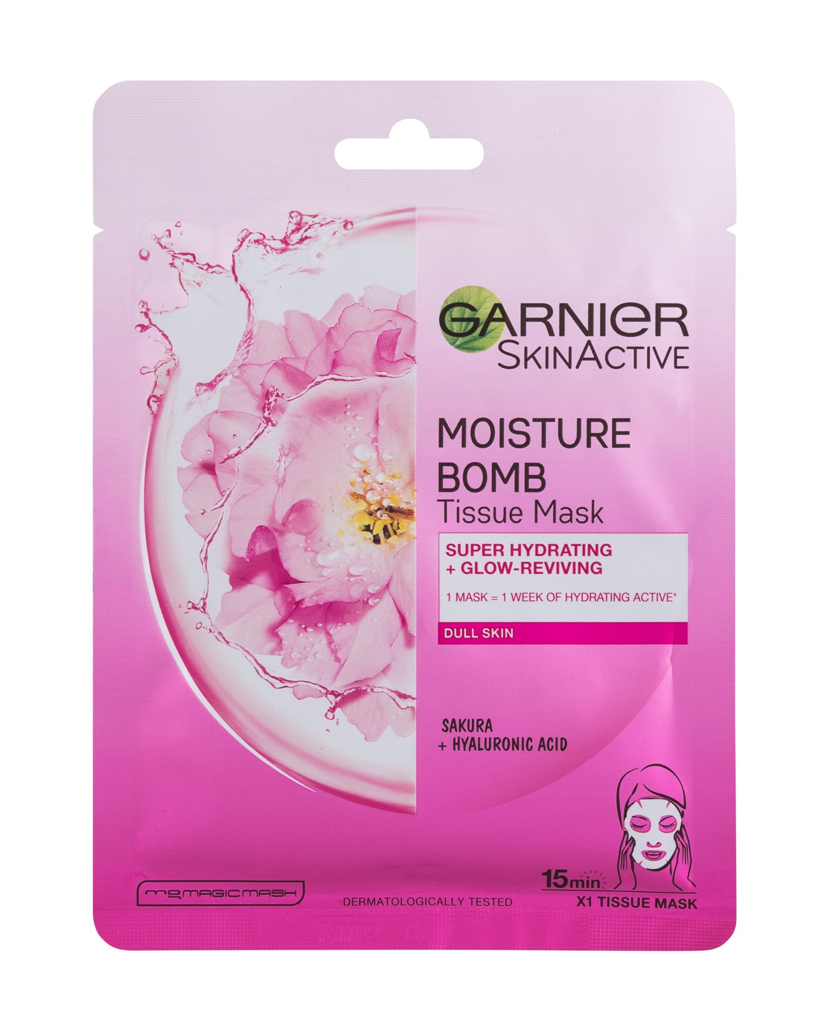 Garnier SkinActive Moisture Bomb Sakura 1vnt Veido kaukė