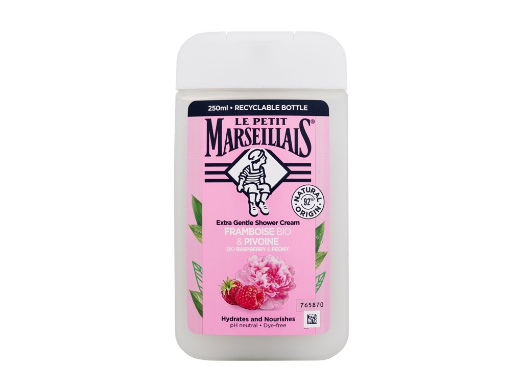 Le Petit Marseillais Extra Gentle Shower Cream Organic Raspberry & Peony 250ml dušo kremas