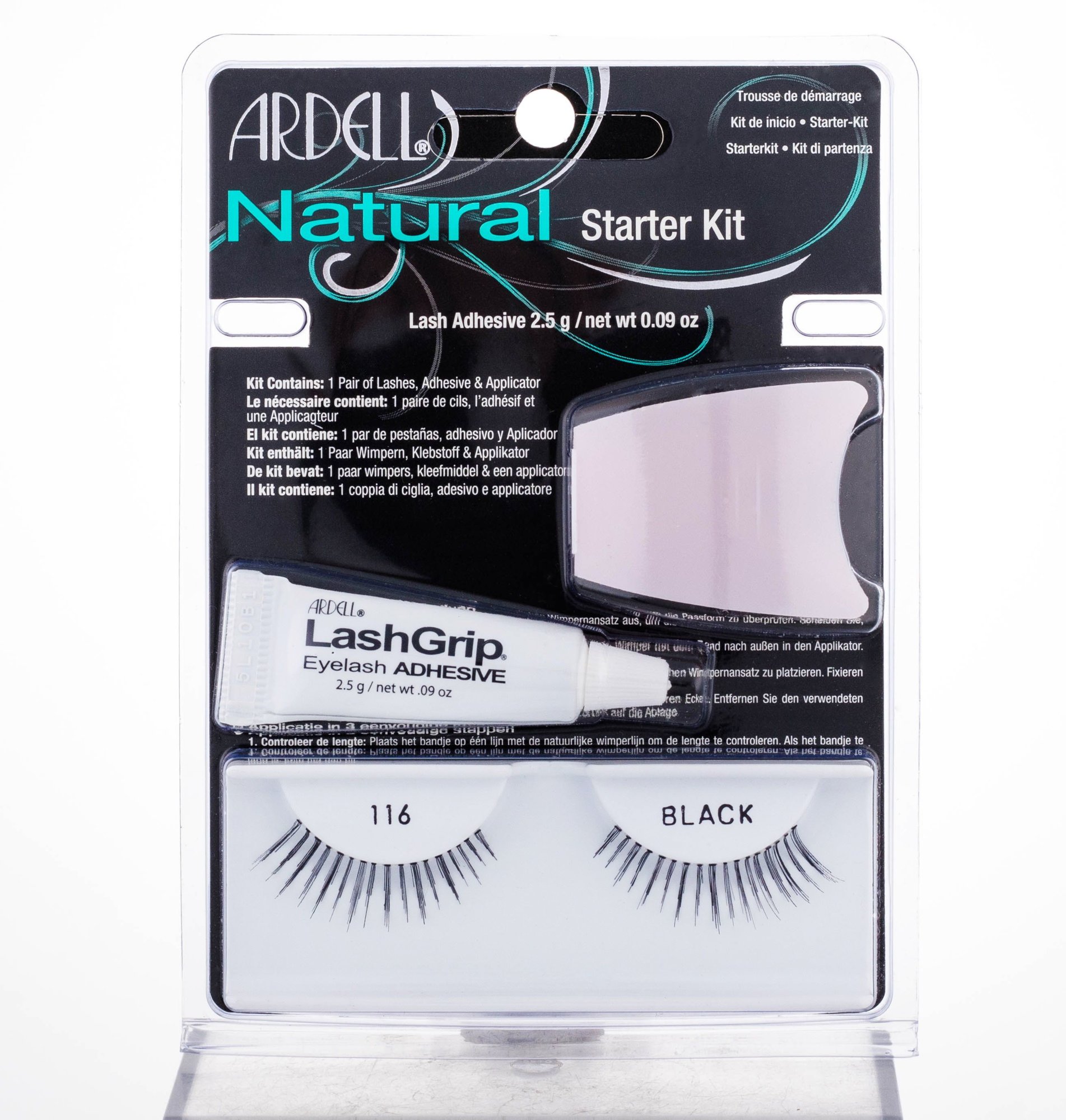 Ardell Natural 116 1vnt False Eyelashes 1 pair + Adhesive Material On Eyelashes 2,5 g + Applicator dirbtinės blakstienos Rinkinys