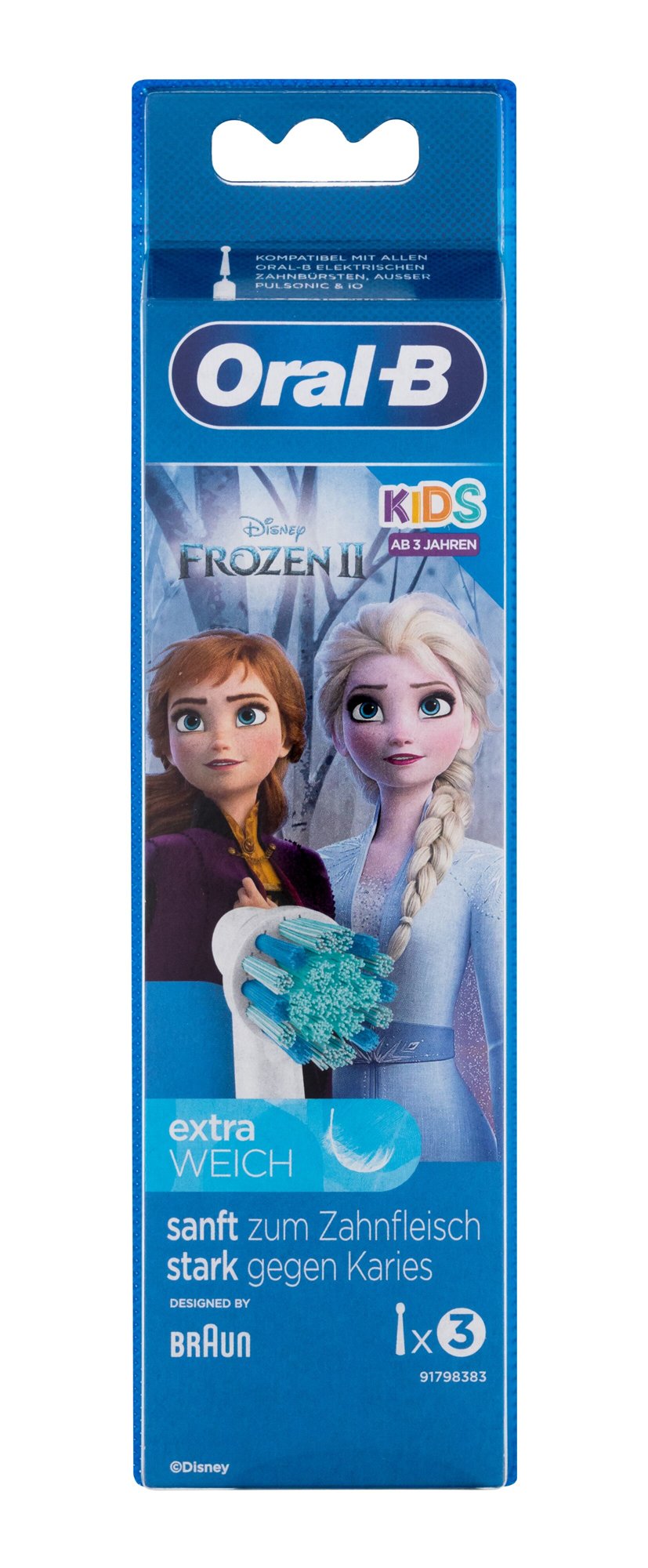 ORAL-B Kids Brush Heads Frozen II 3vnt Vaikams Dantų šepetėliai