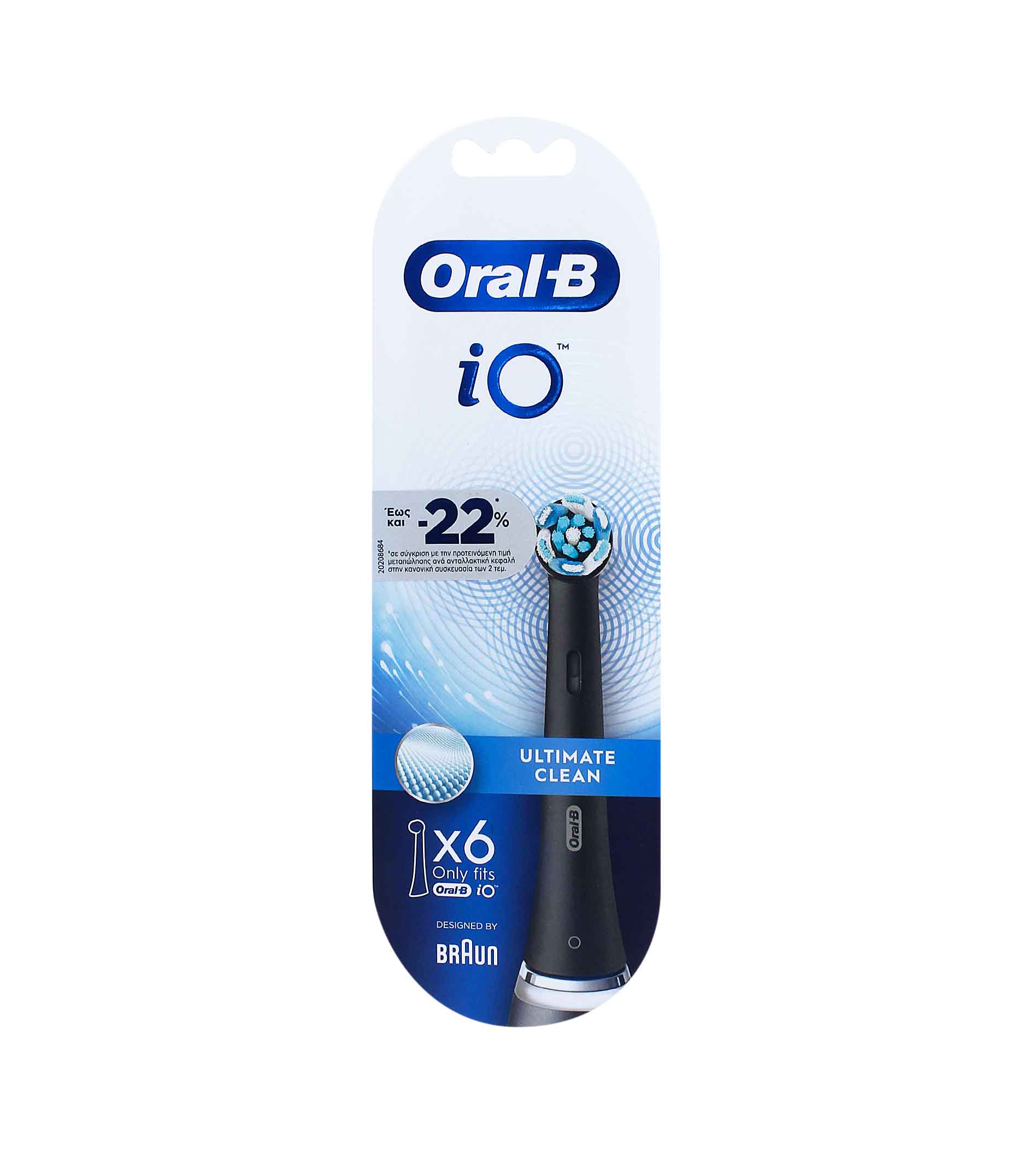 ORAL-B iO Ultimate Clean Black 6ks dantų šepetėlis