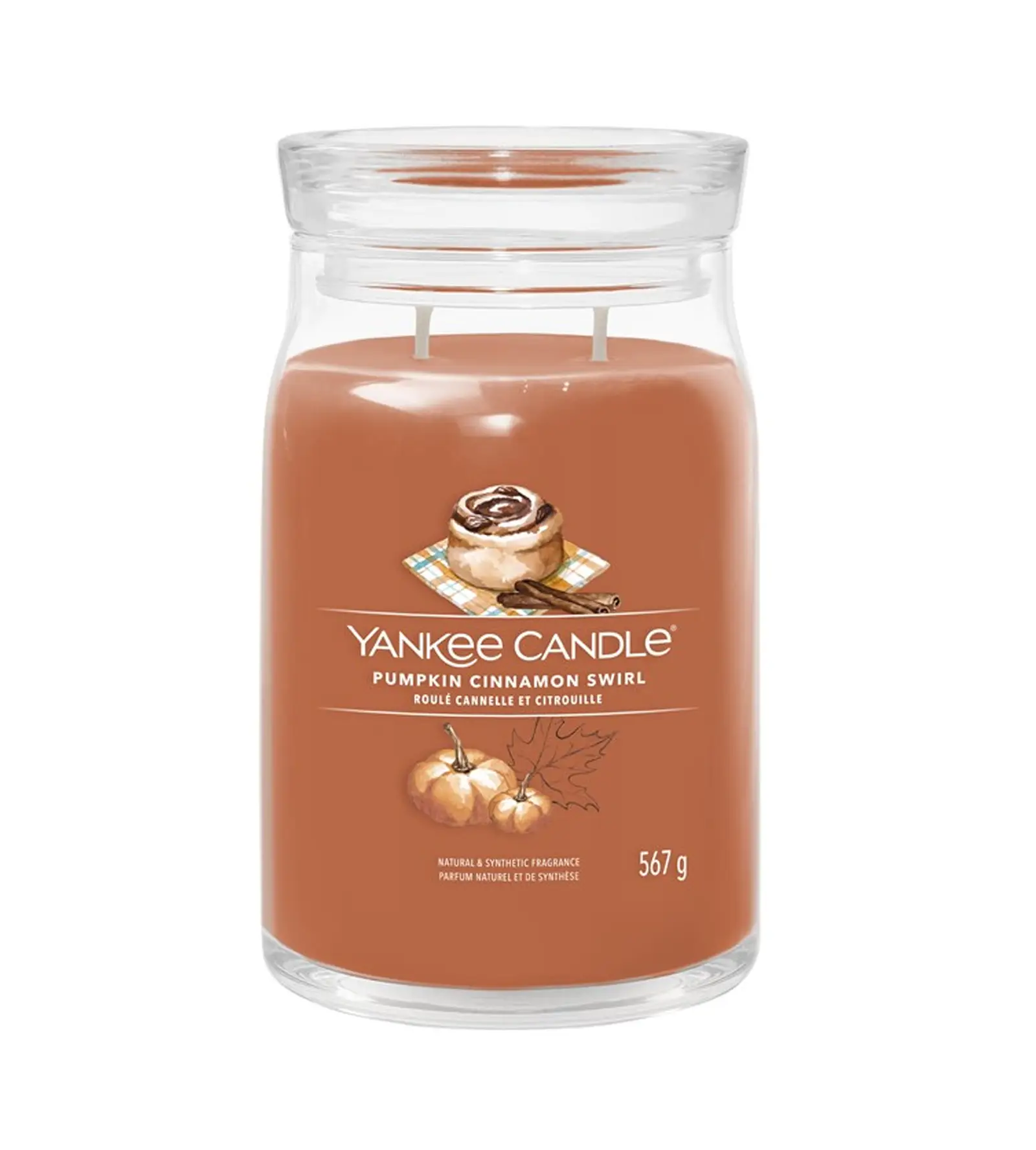 Yankee Candle Pumpkin Cinnamon Swirl 567g kvepianti žvakė