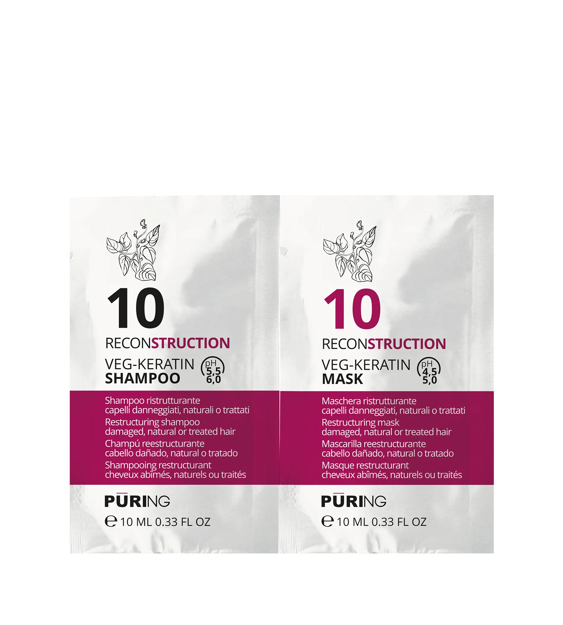 Puring 10 Reconstruction Veg-Keratin Shampoo + Mask 10ml