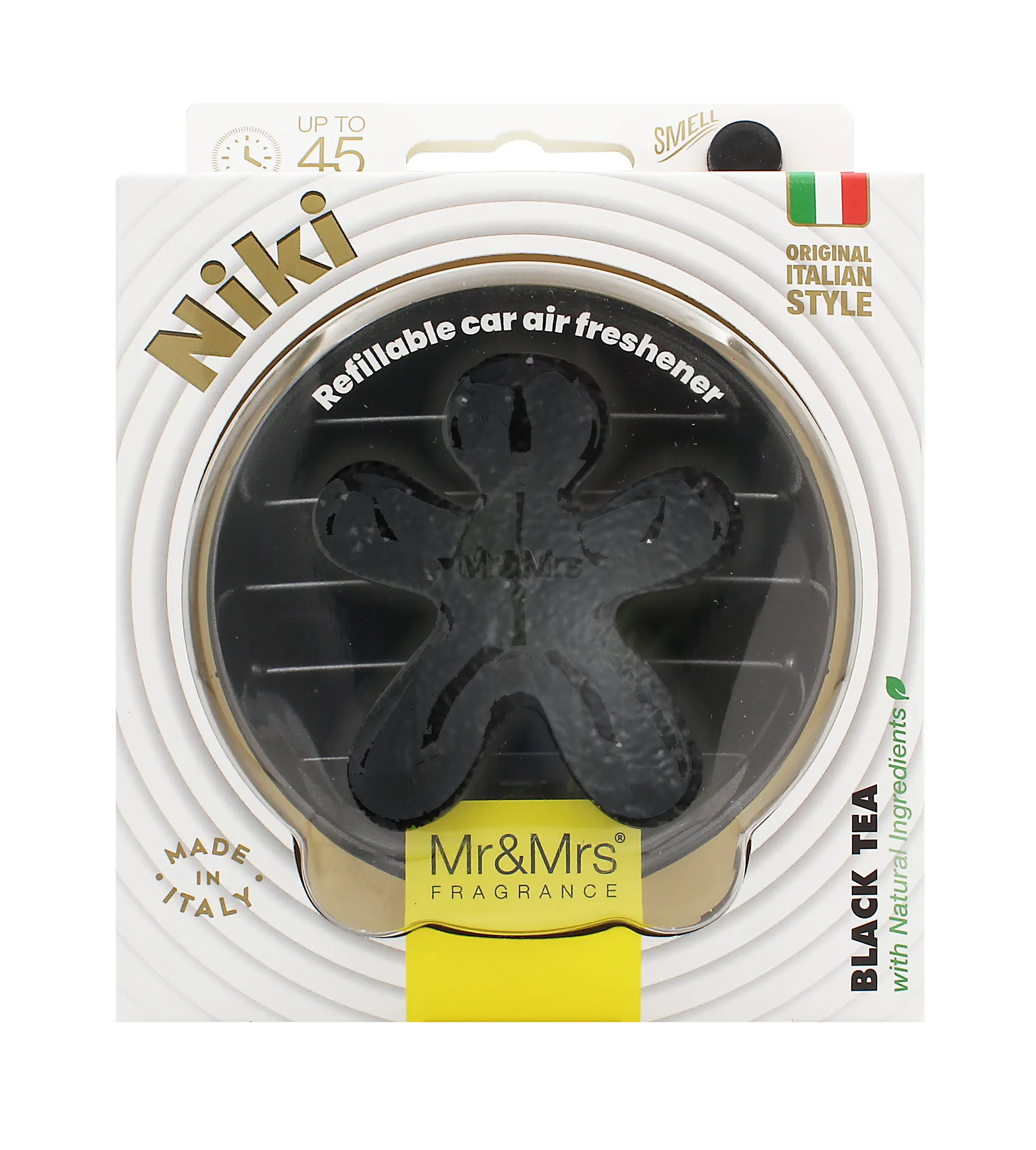 Mr&Mrs Fragrance Niki BIG Black Leather Black Tea automobilio gaiviklis