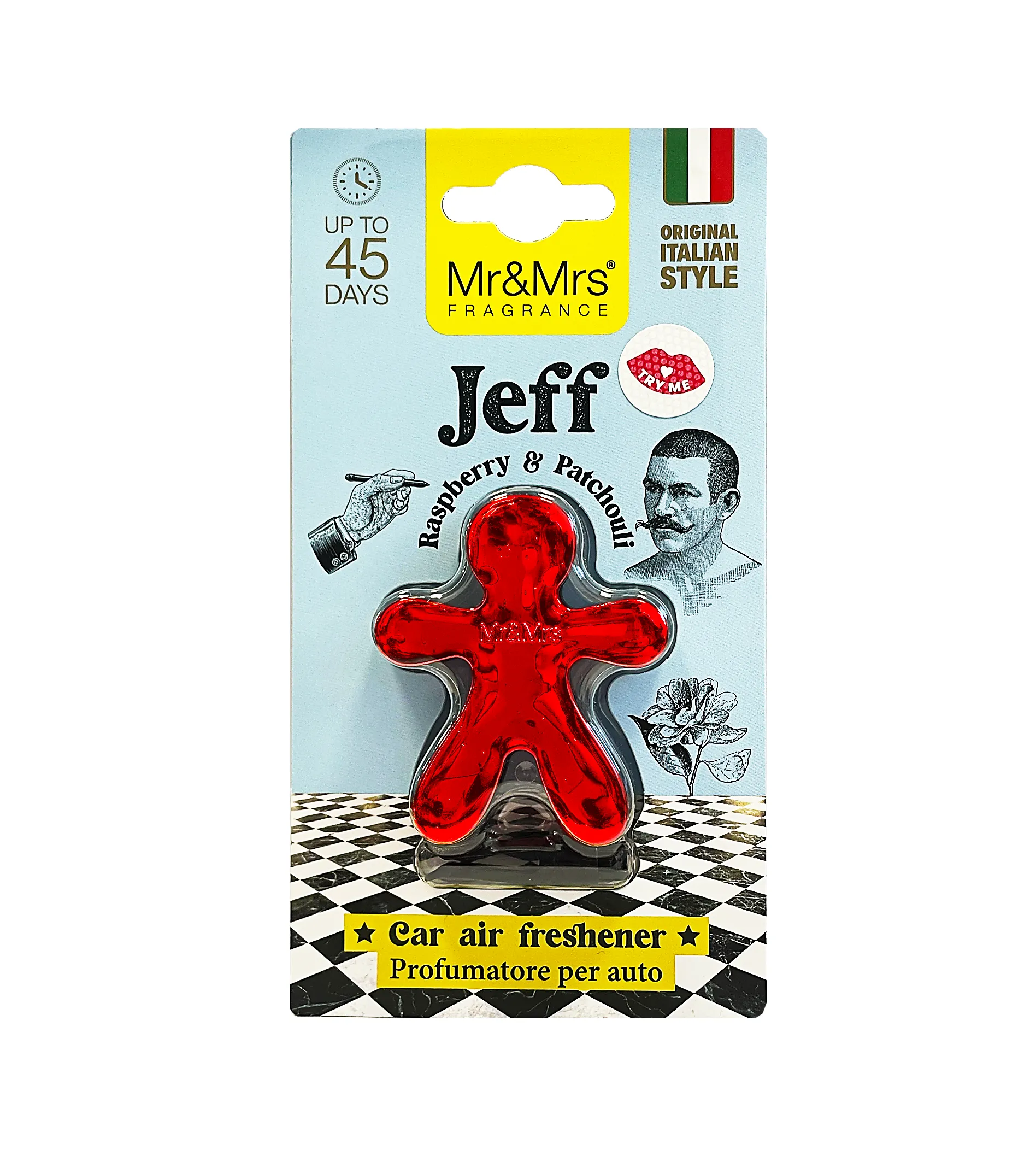 Mr&Mrs Fragrance Jeff Chrome Raspberry & Patchouli automobilio gaiviklis