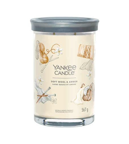 Yankee Candle Soft Wool & Amber 567g kvepianti žvakė