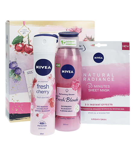 Nivea #Berryshake 300 Nivea #Berryshake gift set for women 300 gift set Moterims Rinkinys