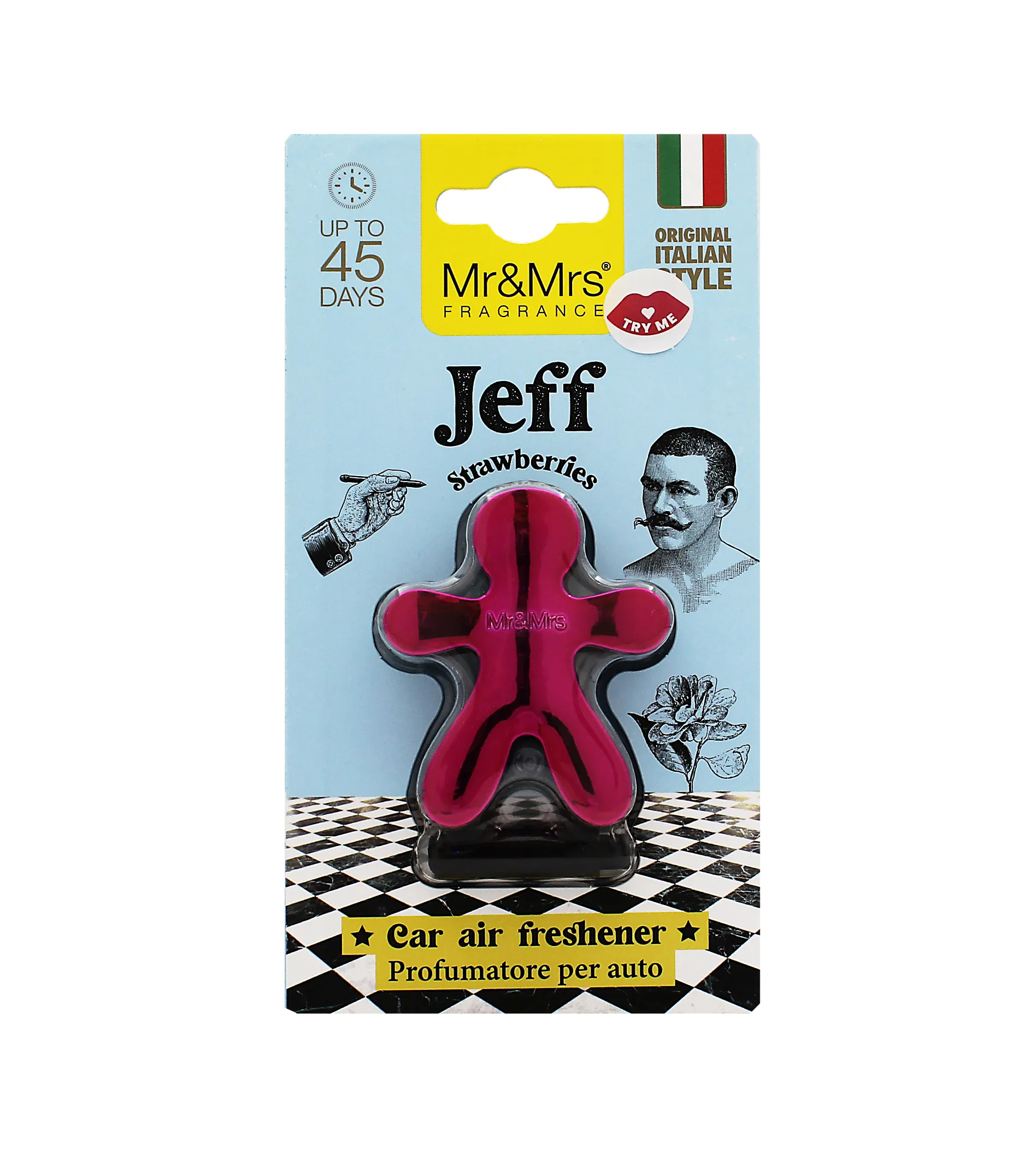 Mr&Mrs Fragrance Jeff Chrome Strawberries automobilio gaiviklis