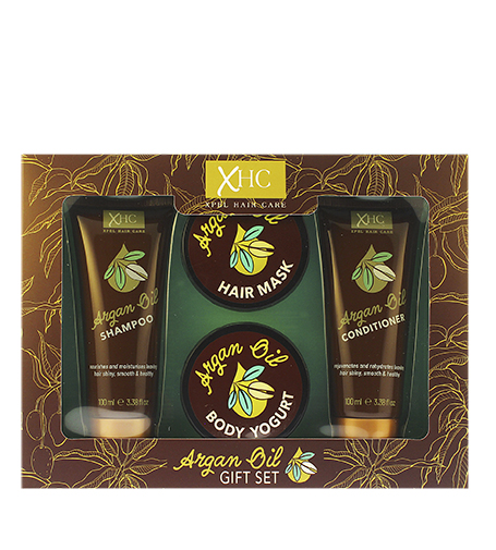 Xpel Argan Oil Gift Set Xpel Argan Oil Gift Set dárková sada šampon 100 ml + kondicionér 100 ml + tuhé mýdlo 50 g + maska na vlasy 50 g Rinkinys