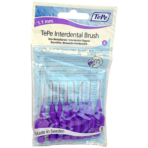 TePe Interdental brushes Normal 1.1 mm purple 8 pieces tarpdančių siūlas
