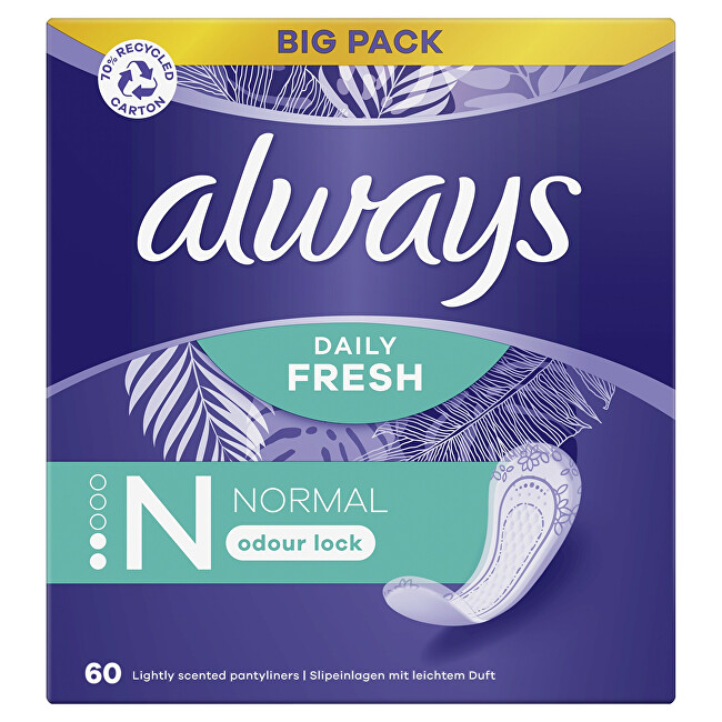 Always Panty liners Daily Fresh Normal 60 pcs Intymios higienos priemonė
