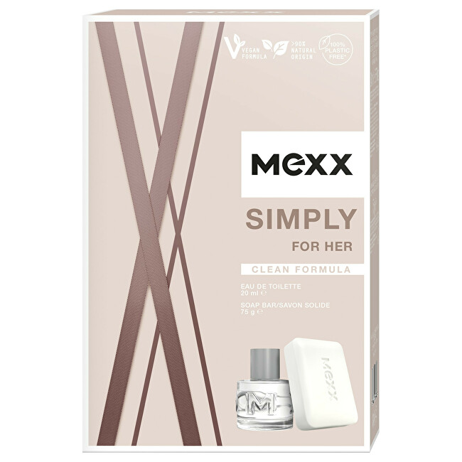 Mexx Simply For Her - EDT 20 ml + mýdlo 75 g 20ml Simply For Her - EDT 20 ml + mýdlo 75 g Kvepalai Moterims Rinkinys