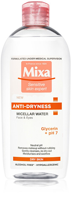 Mixa Micellar water against drying of the skin 400 ml 400ml makiažo valiklis