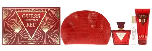 Guess Seductive Red - EDT 75 ml + EDT 15 ml + tělov&eacute; ml&eacute;ko 100 ml + ta&scaron;tička 75ml Seductive Red - EDT 75 ml + EDT 15 ml + tělov&eacute; ml&eacute;ko 100 ml + ta&scaron;tička Kvepalai Moterims Rinkinys